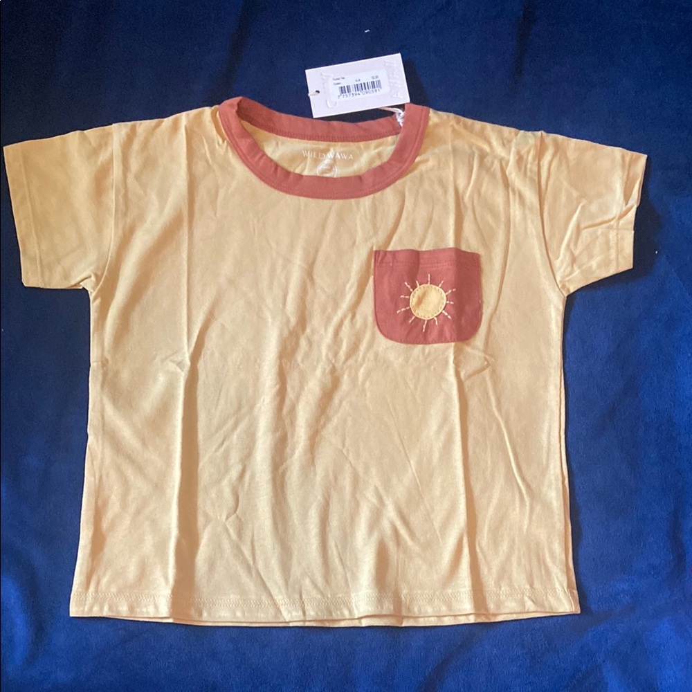 Yellow and Orange Kids T-Shirt with Sun Pocket